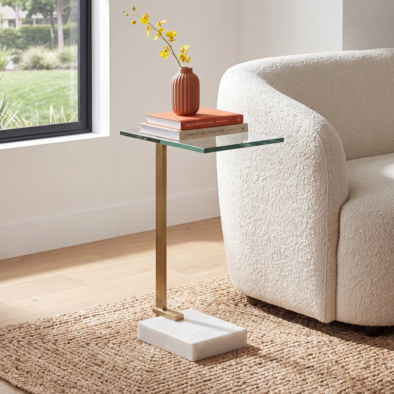 Caddie Glass Top End Table