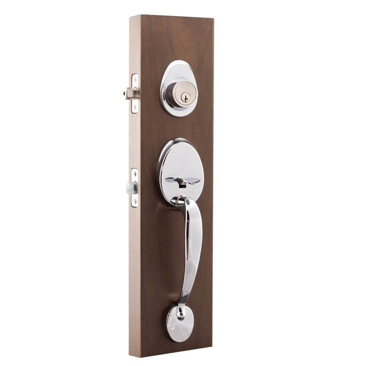 Copper Creek Handleset with Single Cylinder Deadbolt and Door Knob and Colonial Rosette
