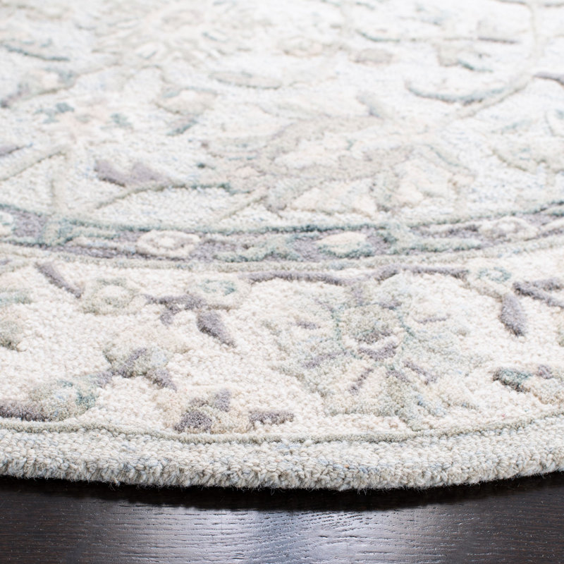 Trebino Hand Tufted Wool Oriental Rug, Round 6'