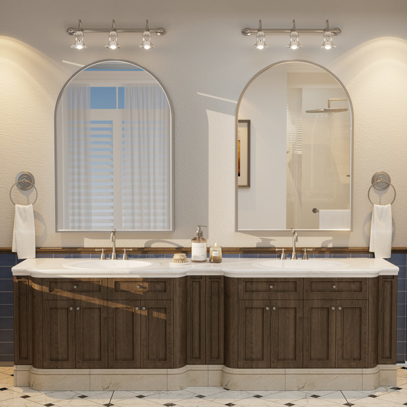 Amara Tempered Glass and Aluminum Alloy Framed French Cleat Mounted Wall Mirror with 5-Year Warranty, 38" x 26"