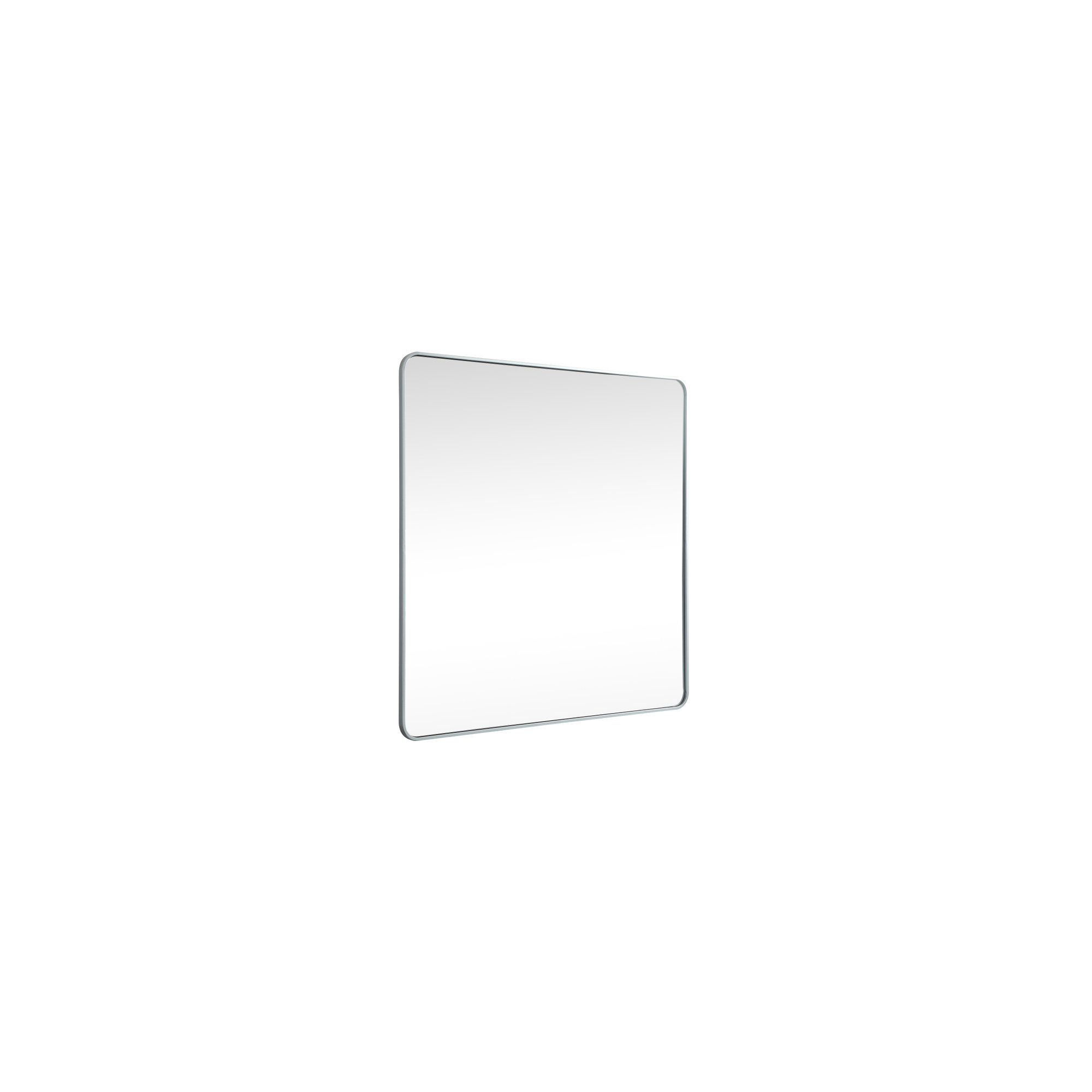 Metal Square Wall Mirror, 48"  x 48" , Silver