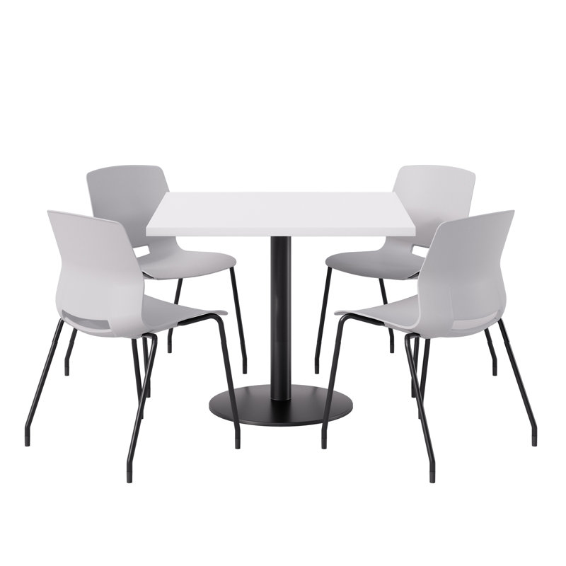 Ensemble repas pour 4 personnes à hauteur de bar, Blanc, Gris / noir, H 29 po x L 36 po x l 36 po
