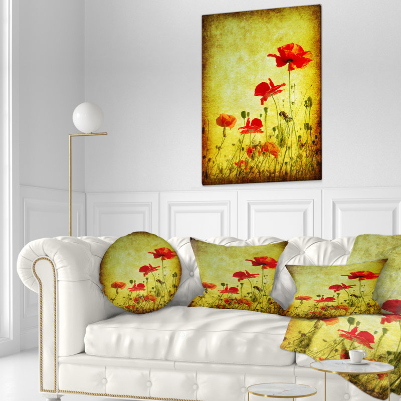 Coussin lombaire floral sur fond grunge