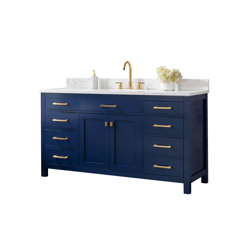 Ensemble de meuble-lavabo simple 60 po Ajhane, Marine