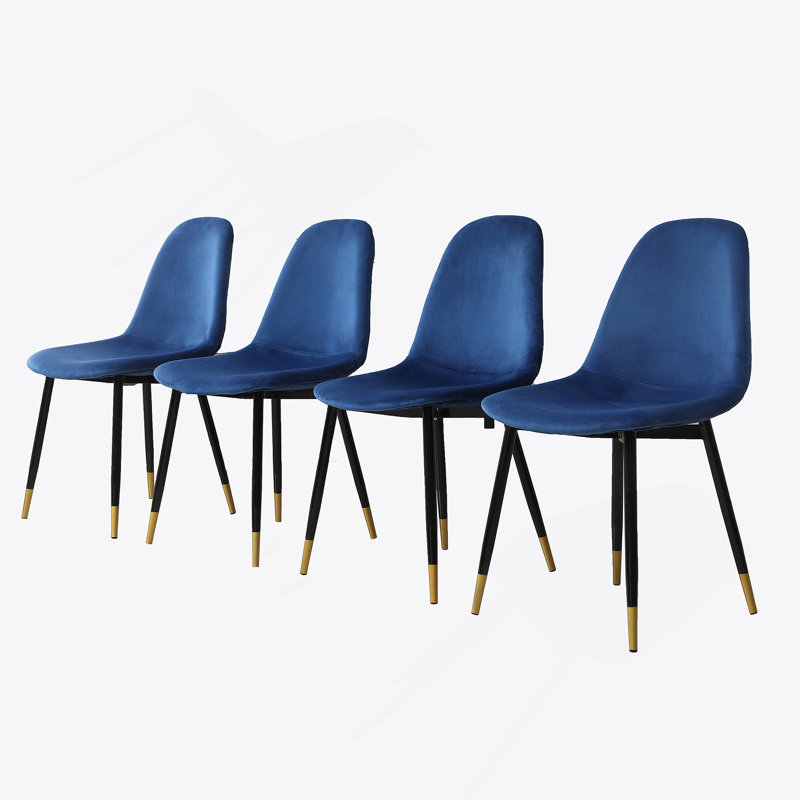Ensemble de 4 chaises de salle à manger Lassan, Bleu