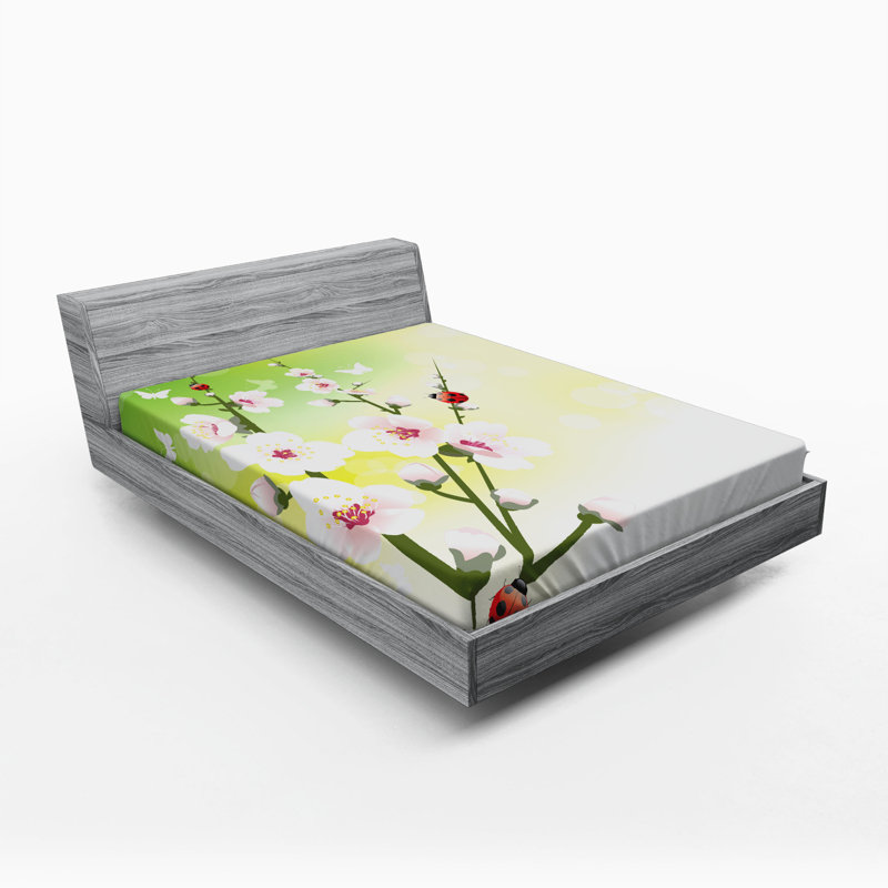 Microfiber Floral Fitted Sheet, Full Fitted Sheet
