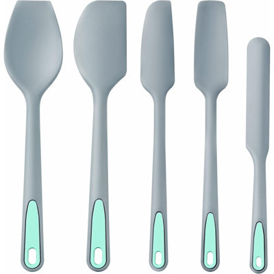 Ensemble de spatules en silicone, 5 pièces sans soudure, spatules résistantes à la chaleur, antiadhésives pour la cuisson, la cuisson et le mélange, va au lave-vaisselle