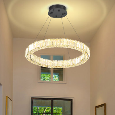 Modern Led Ring Crystal Chandelier Ring Pendant Light