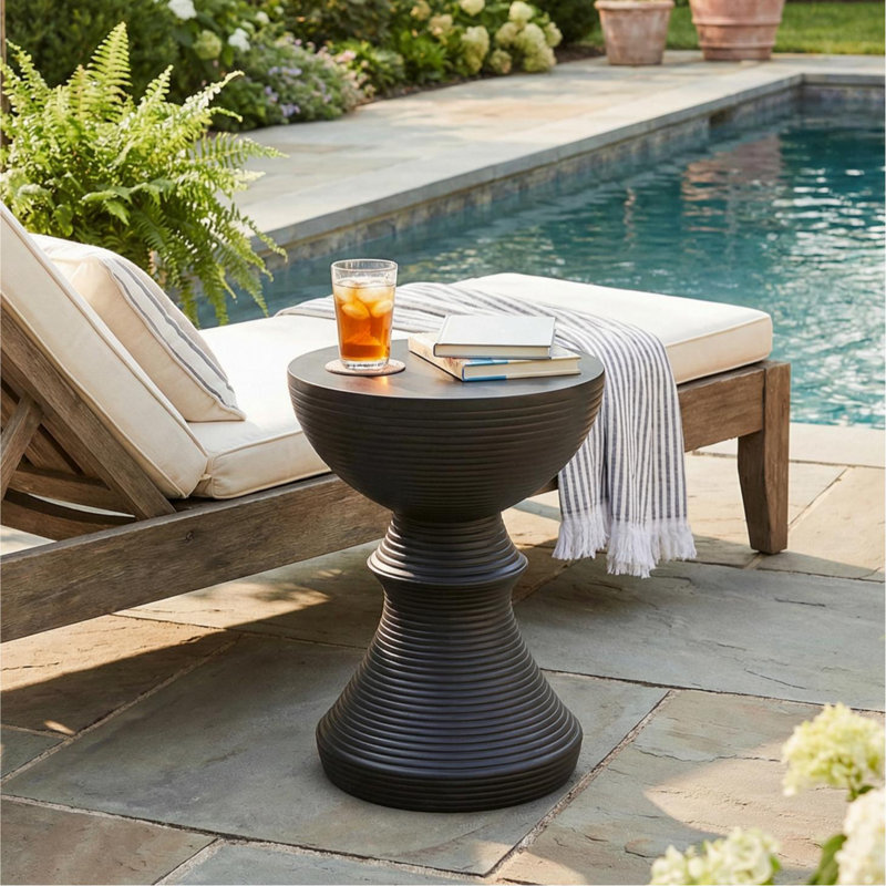 Reese Mgo Semicircle Side Table, Brown