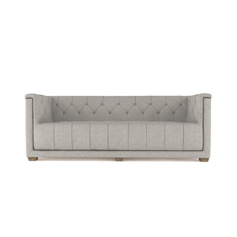 Velvet Sofa, Chocolate Genuine Leather, 84"