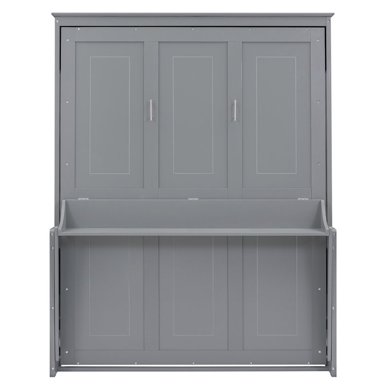 Grand lit escamotable avec tablette, Gris