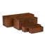 Set Of 4 Window Box With Rusted Metal Finish
