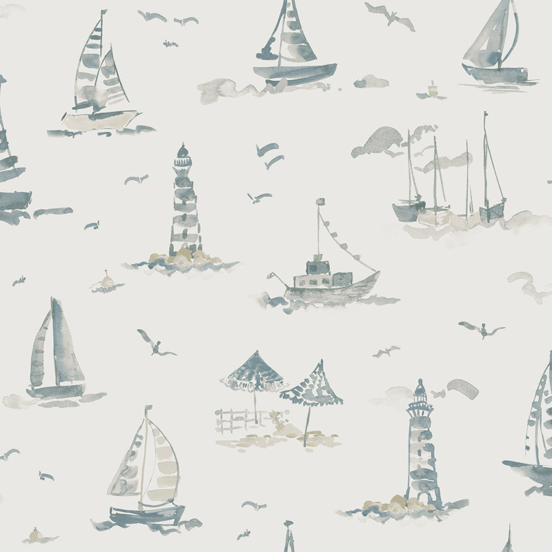 Papier peint adhésif taupe Set Sail, Taupe