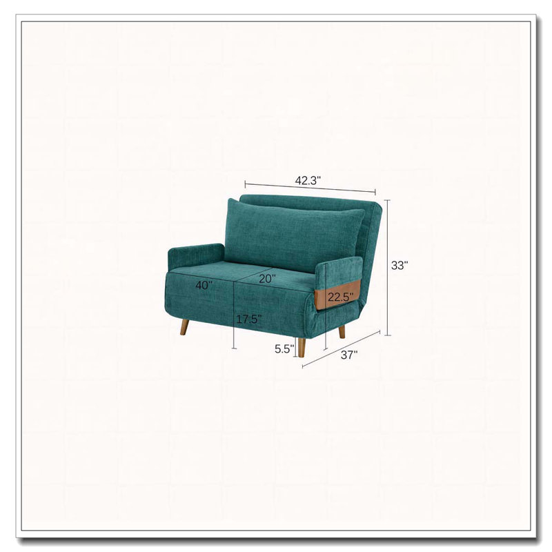 Fauteuil d'appoint rembourré convertible, Vert