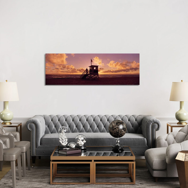 Lifeguard Hut On The Beach, 22Nd St. Lifeguard Station, Redondo Beach, Los Angeles County, California, USA by Panoramic Images - Wrapped Canvas Panoramic Print