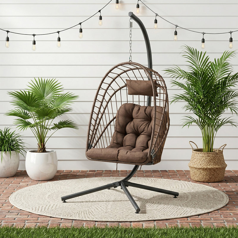 Swing Hanging Egg Chair with Cushion and Headrest