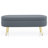 Ottoman Oval Storage Bench, Flannel With Metal Legs-Dark Gray(43.5"X16"X16")-750142559