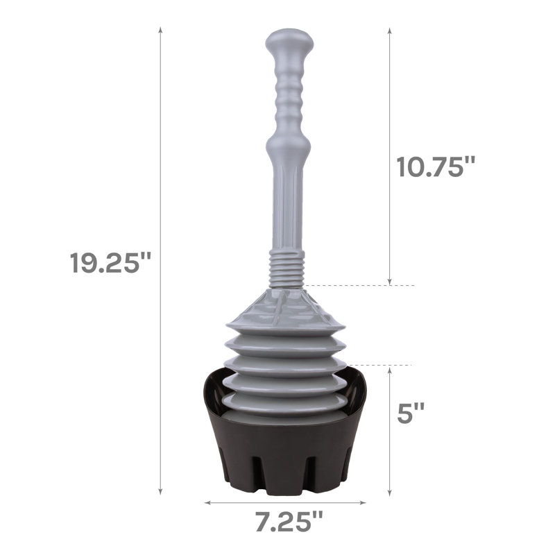 Utility-Sink Plastic Plunger With Tray, Gray
