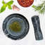 Ensemble de mortier et pilon en marbre naturel, bol à moulin en pierre pour épices, herbes, ail, guacamole, salsa et bol à noix Molcajete pour la cuisine et la cuisine (blanc, diamètre 4 po)-111530428