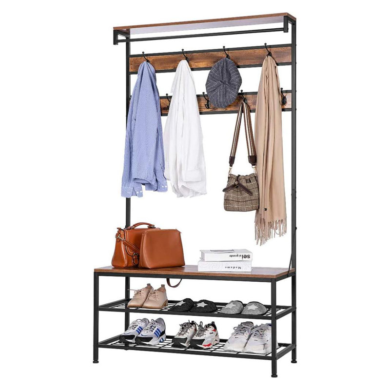 Portemanteau avec banc et rangement pour chaussures