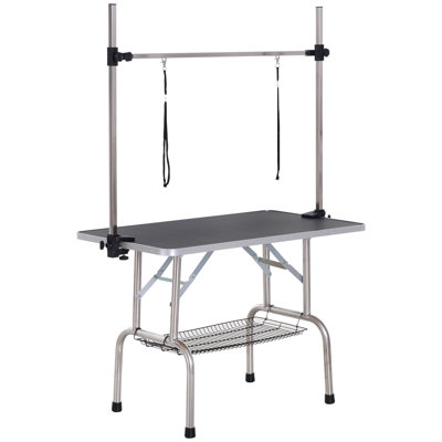 23.5'' H x 67'' W x 42.25'' D Metal Adjustable Dog Tabletop Grooming Table
