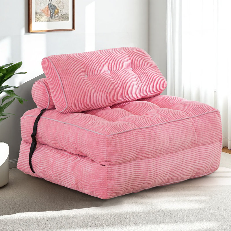 Medium Corduroy Bean Bag Chair,fold floor Bean Bag sofa bed, Pink Corduroy