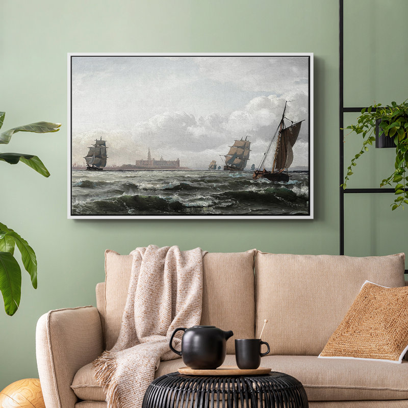 «Vintage Nautical Print-CXCIX» sur toile, H 25 po x l 17 po, Blanc