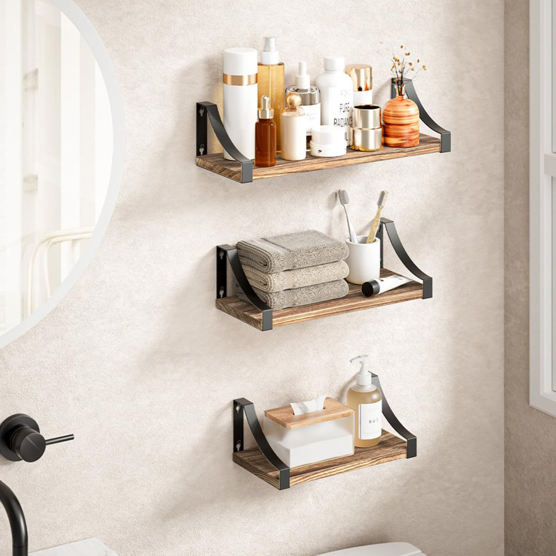 Paulownia Floating Shelf, Rustic Brown