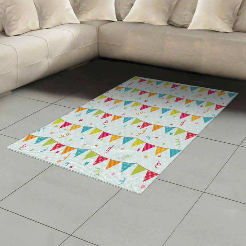 Cartoon High Density Long Fiber Poly Threads Decorative Area Rug Carpet, Rectangle 4' x 5'8"