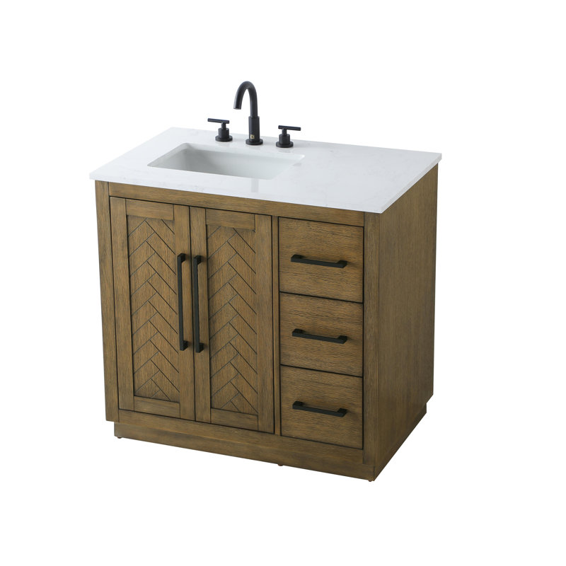Meuble-lavabo simple 36 po, Noisette chêne
