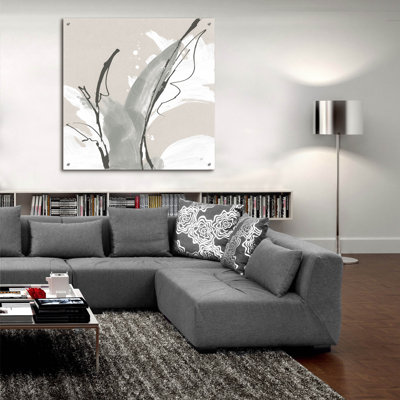 Art mural en verre Ivy Bronx «Touch Of Grey V» par Chris Paschke
