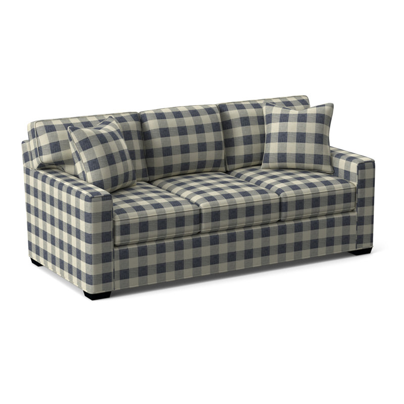 Gramercy Park Sofa, Black Finish, Blue Buffalo Check; 0120-61