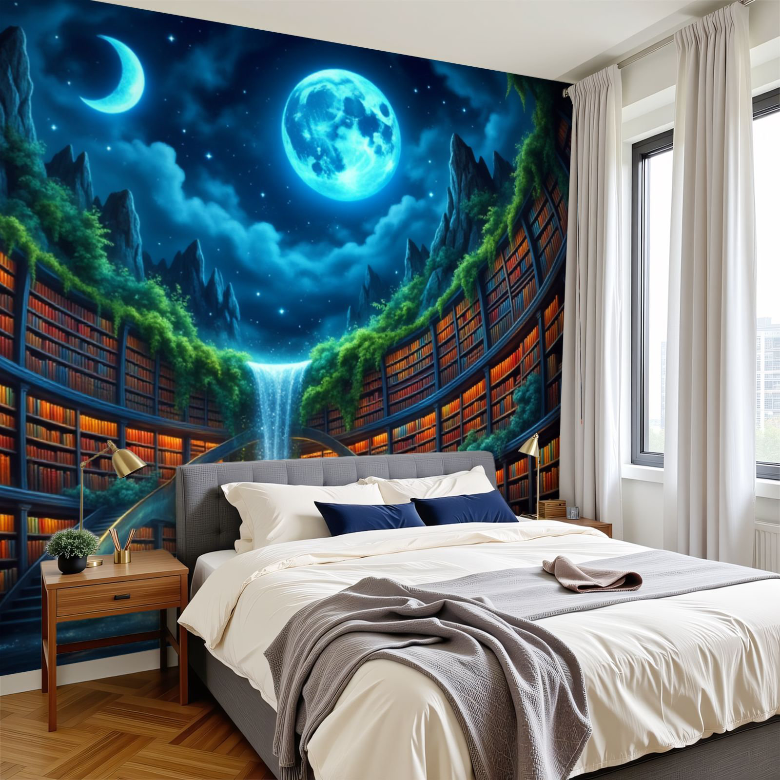 Red Barrel Studio Library Peel and Stick Wallpaper Fantasy Library ...