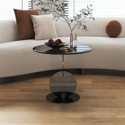 Modern Stainless Steel Side Table With Tempered Glass Top – Sleek End Table For Living Room, Sofa, Or Bedroom