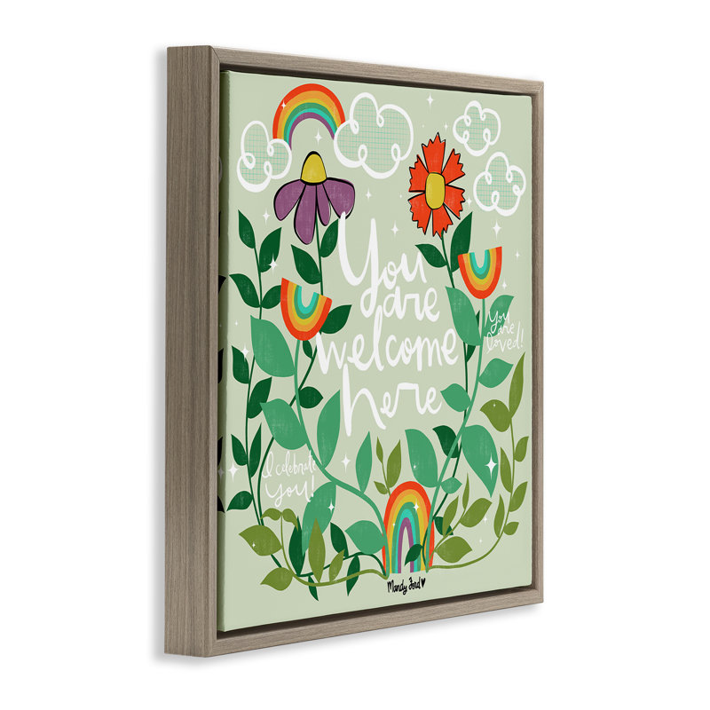 Cadre flottant réconfortant "Welcome Here", conception de Mandy Ford Art + Illustration, H 25 po x l 25 po