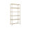 Desert Gold 37" Wide 17" Deep 80" High Modern Traditional Metal Etagere with Tempered Glass Shelves