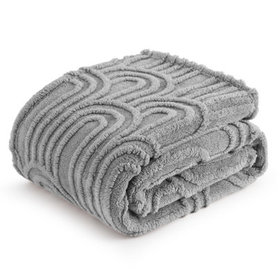 Bedsure GentleSoft Throw Fleece Blanket – Ultra Soft Plush Throw for Dorm Room – Light Gray – Cozy Gift for Her