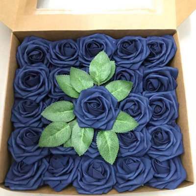 25pcs Real Touch Foam Roses Artificial Flowers with Stem - DIY Decor for Christmas, Wedding Bouquets & Table Centerpieces, Ideal Christmas Decorations, Home Decor & Room Decor