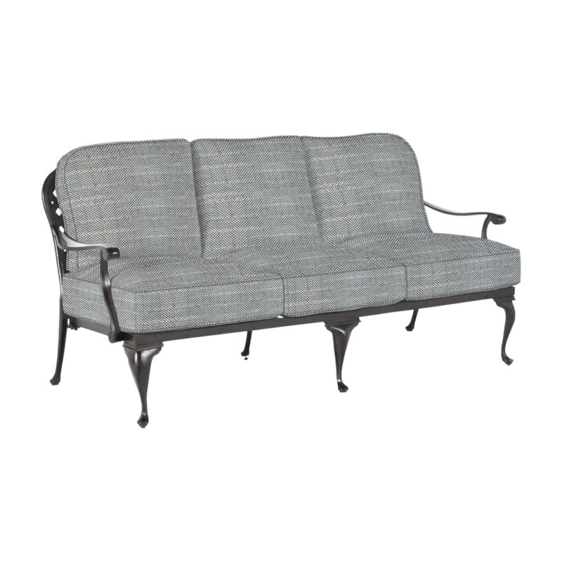 Provance 78.5" Wide Outdoor Patio Sofa with Cushions, Welt, Verona Silver, Ancient Earth