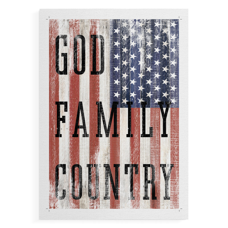 Drapeau de la famille God Family - impression sur toile seulement - non encadrée, H 18 po x l 12 po