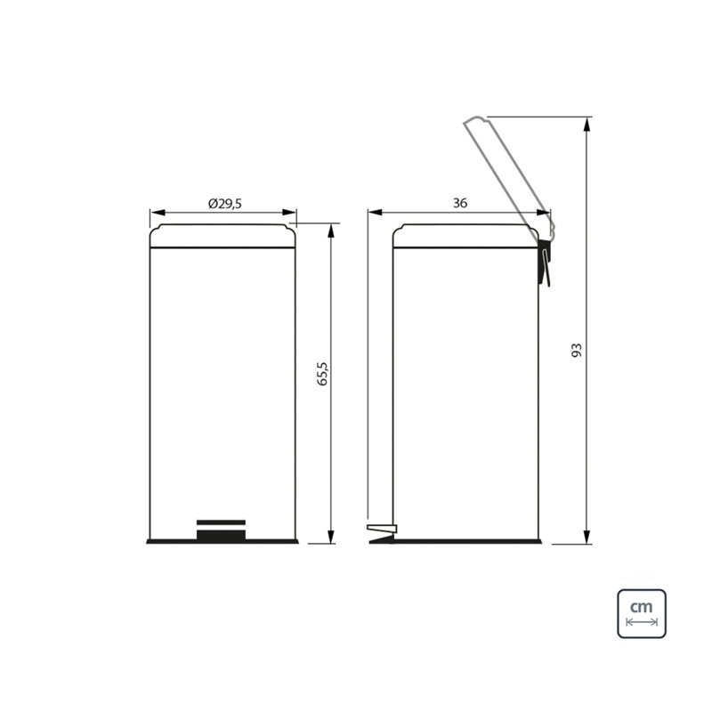 Stainless Steel Step On Kitchen Trash Can, 30L