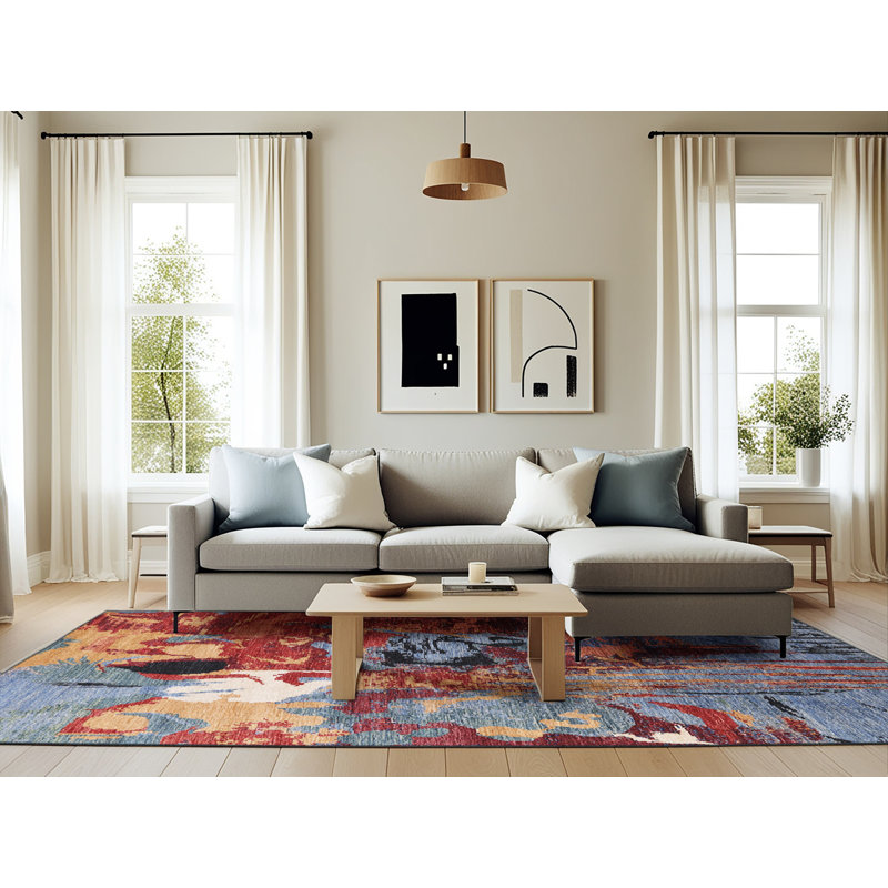 Abstract Indoor Rug, Rectangle 6' x 9'