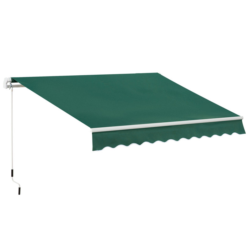 Dongguan Xiyite Trading Co., Ltd. 295cm W x 200cm D Polyester Cover Retractable Door / Window Awning, Green