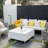 Bianco / Sofia 40" Outdoor Marble Porcelain Fire Table 60,000 BTU - Includes Fire Glass, Lid & PVC Cover-55252138-51683634