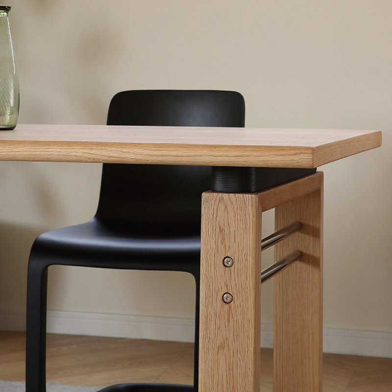 Bureau d'écriture rectangulaire en bois de frêne de haute qualité, H 29,52 po x l 78,74 po x P 33,46 po