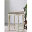 Tissu Tasnim brun clair avec tabouret de bar blanc rétro (ensemble de 2 pièces)