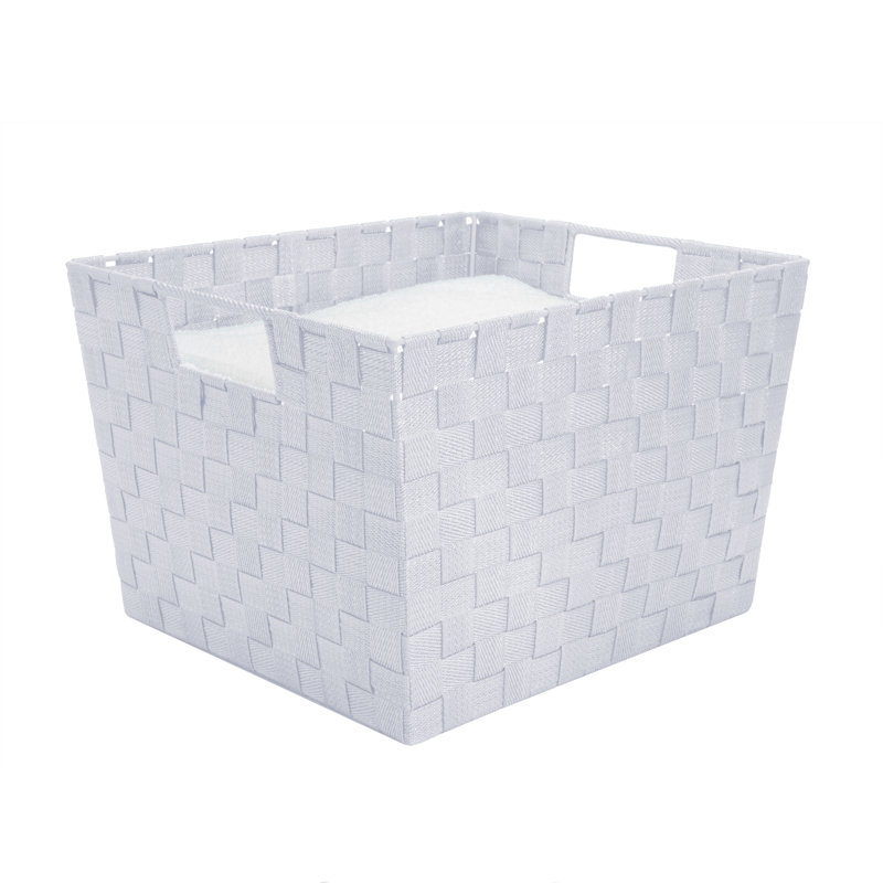 Simplify Fabric Box, 10" H x 15" W x 13" D, Black Silver