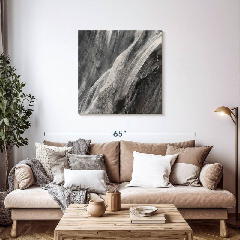 Éclaboussure gris foncé, H 36 po x l 36 po