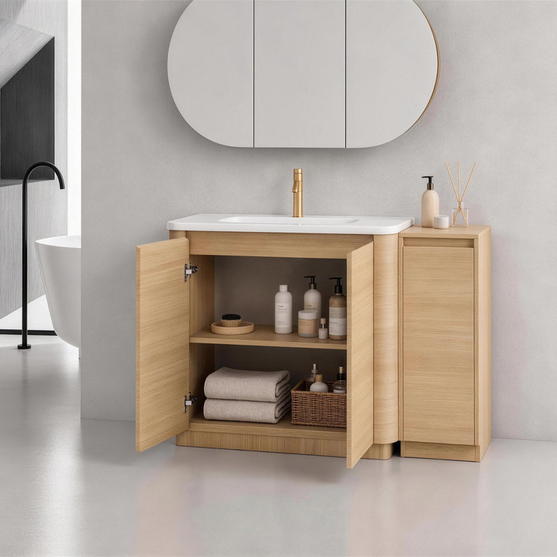 Meuble-lavabo autoportant Pebble, Beige, 48"