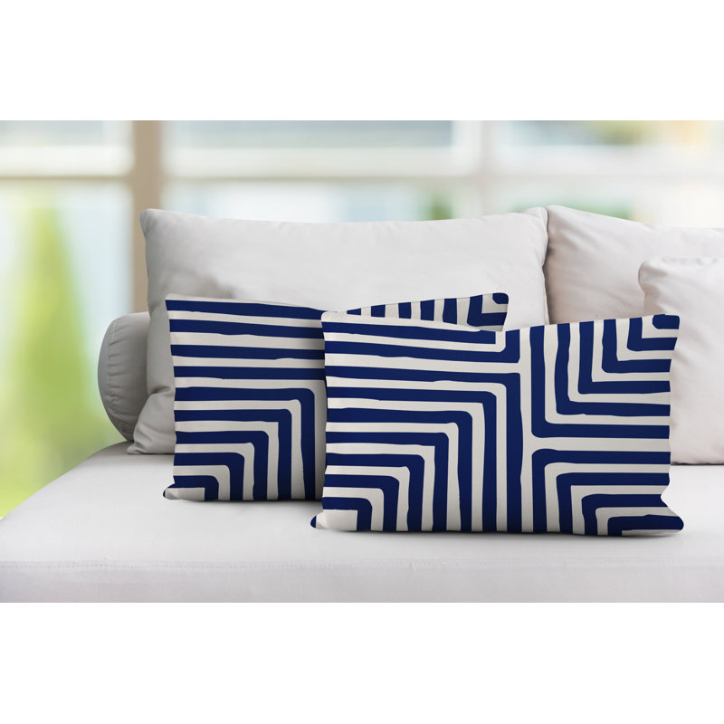 Coussin lombaire intérieur / extérieur Waren, Bleu marine